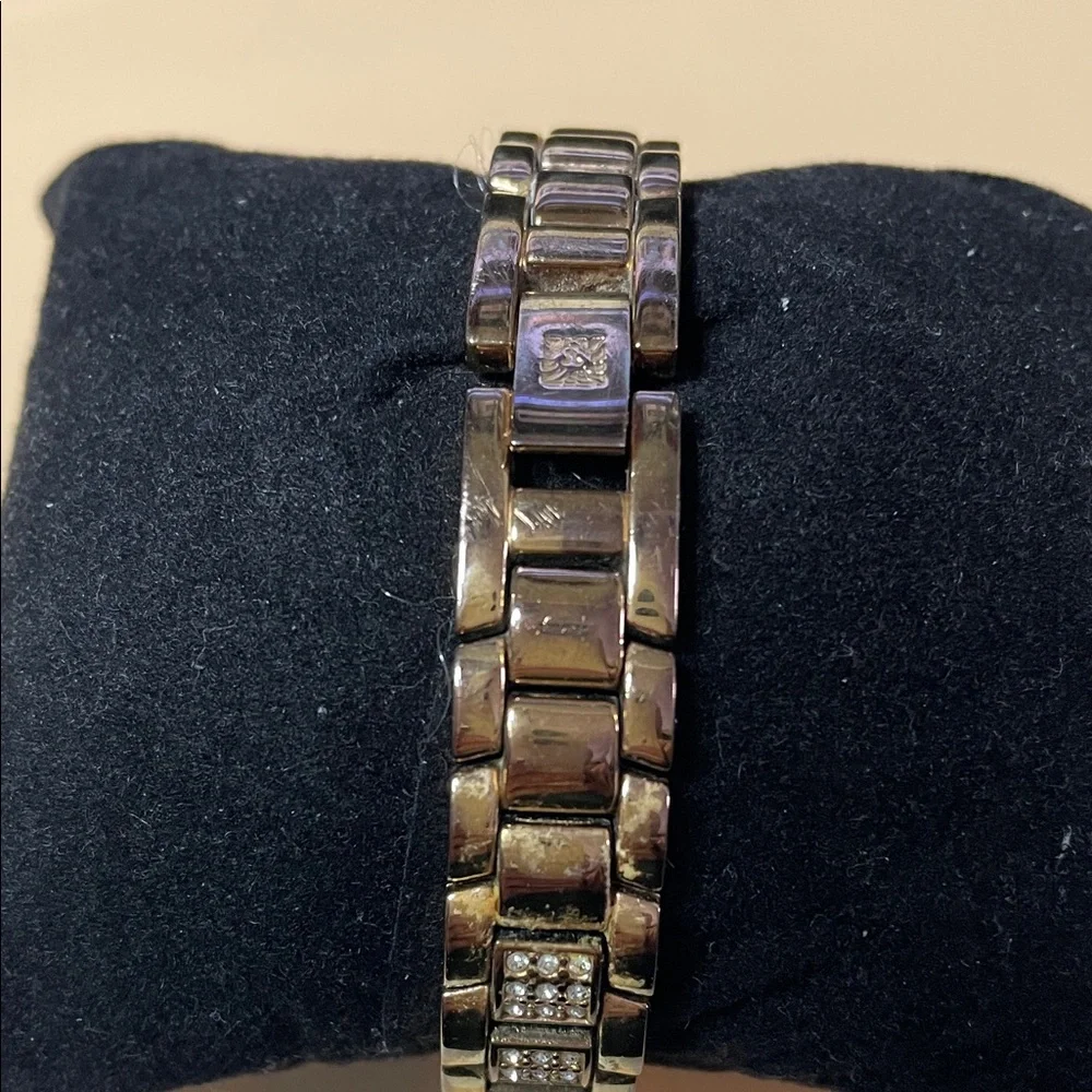 Anne Klein Gold-Tone Watch with Crystal Detailing